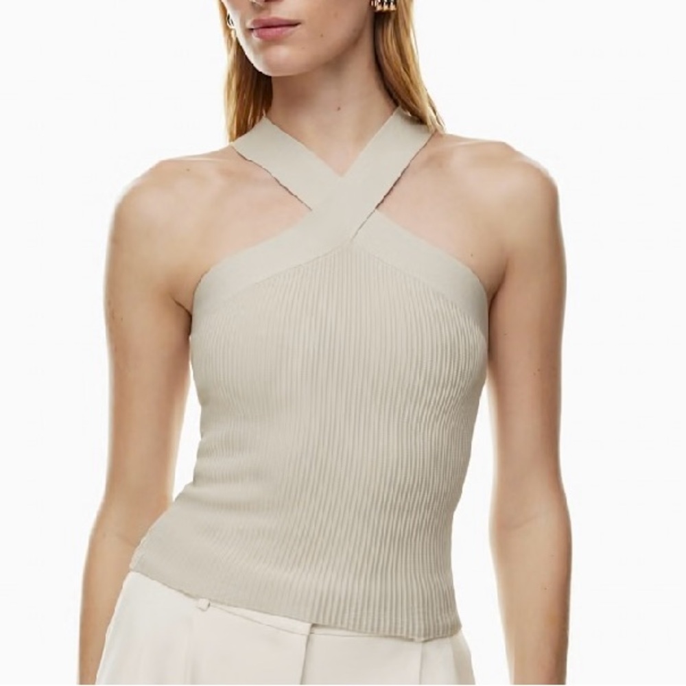 Aritzia Babaton Sculpt Knit Criss Cross Tank Top